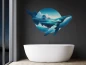 Preview: Wandtattoo Blauwal mit Meereslandschaft