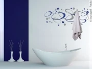 Preview: Zweifarbiger Gardarobenaufkleber für das Badezimmer