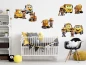 Preview: Wandtattoo Set Baufahrzeuge und Arbeiter