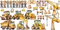 Preview: Wandtattoo Set Arbeiter auf Baustelle zur freien Anordnung