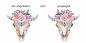 Preview: Wandtattoo Blumenreicher Tierschädel - Ansicht Ausrichtung