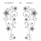 Preview: Aufkleber für die Wand mit zweifarbigem floralem Ornament - Ansicht Ausrichtung