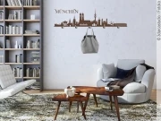 Preview: Wandsticker Garderobe mit Münchner Skyline