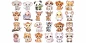 Preview: Wandtattoo Set Niedliche Tierbabys zur freien Anordnung