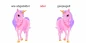 Preview: Pinkfarbenes Einhorn als Aufkleber für die Wand - Ansicht Ausrichtung