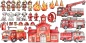Preview: Wandtattoo Set Fire Station zur freien Anordnung