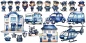 Preview: Wandtattoo Set Police Department zur freien Anordnung