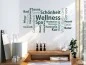Mobile Preview: Aufkleber für die Wand mit Wortwolke Wellness fürs Bad
