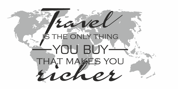 Preview: Wandtattoo Travel is the only thing Preview: Aufkleber für die Wand im Flur mit Spruch