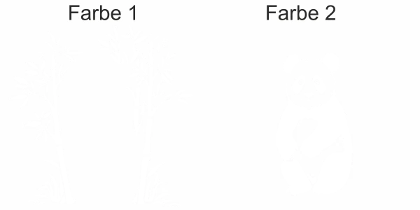 Buntes Wandtattoo Bambuspflanze mit Panda - Ansicht Farbauswahl