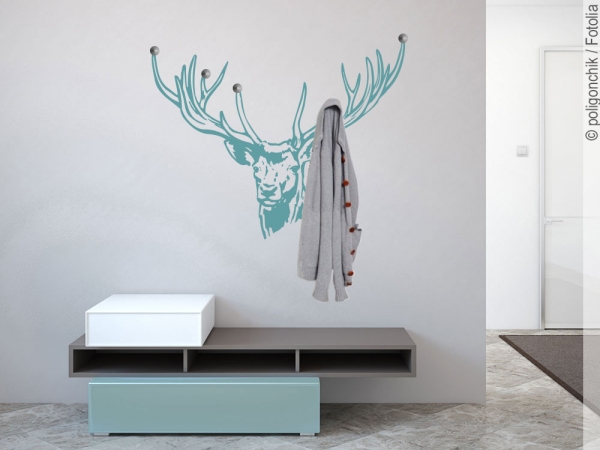 Preview: Garderobenaufkleber Hirsch