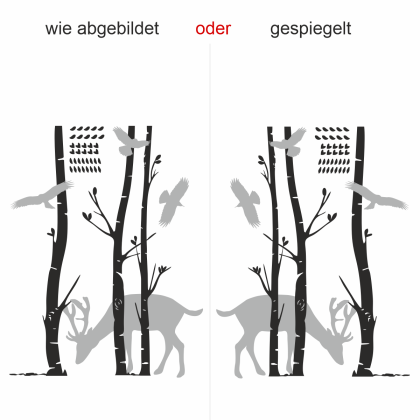 Preview: selbstklebende Garderobe mit Tieren im Wald - Ansicht Ausrichtung
