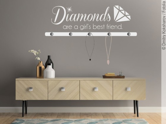 Preview: Wandtattoo Garderobe Diamonds