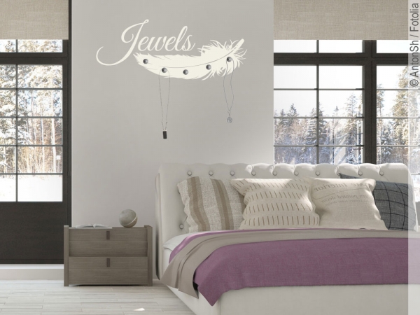 Preview: Wandtattoo Garderobe Jewels Preview: Selbstklebender Garderobenaufkleber für Ketten