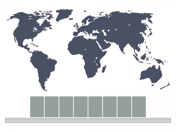 Preview: Wandtattoo Fotorahmen Weltkarte Preview: Wandsticker mit Weltkarte und Bilderrahmen