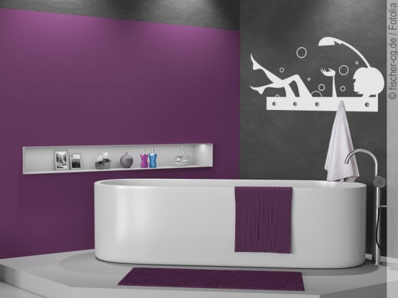Preview: Garderobenaufkleber Badewanne