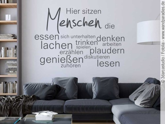 Preview: Wandsticker Hier sitzen Menschen für das Wohnzimmer