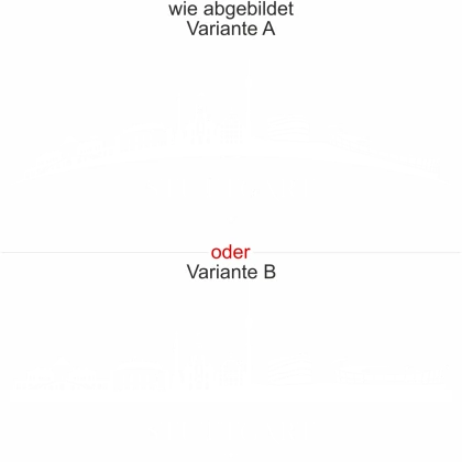 Aufkleber für Wand mit der Sky - Ansicht Ausrichtung - Variante und Farbauswahlline von Stuttgart