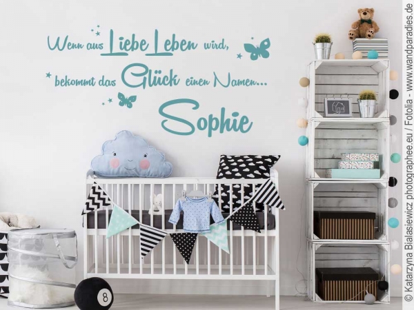 Preview: Wandtattoo Spruch Wenn aus Liebe Leben wird