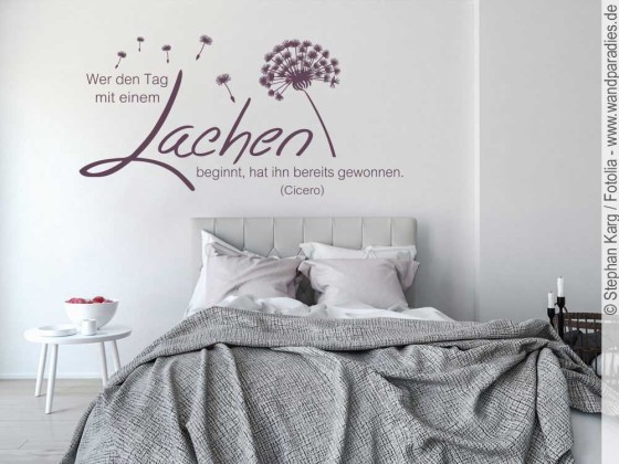 Preview: Wandzitat Wer den Tag Preview: Wandaufkleber Zitat Wer den Tag mit einem Lachen beginnt, hat ihn bereits gewonnen
