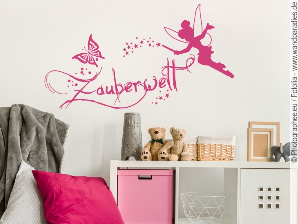 Preview: Wandtattoo Zauberwelt für Mädchen