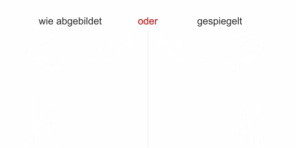 Wandaufkleber Pusteblume mit Vögel - Ansicht Ausrichtung und Farbauswahl