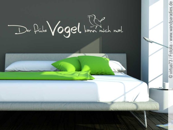 Preview: Wandtattoo Der frühe Vogel Preview: Wandtattoo Der frühe Vogel kann uns mal