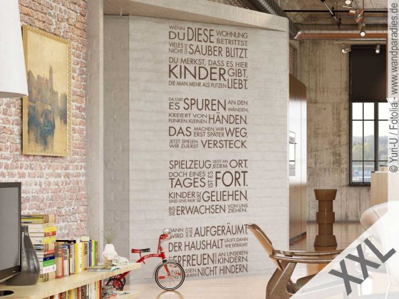 Wandspruch Wenn Du diese Wohnung betrittst Selbstklebendes Wandtattoo