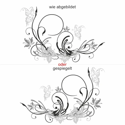Sticker für die Wand mit buntem Blumenornament