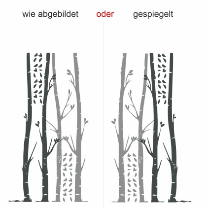 selbstklebende Garderobe mit Stämmen - Ansicht Ausrichtung