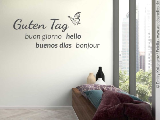 Preview: Wandtattoo Guten Tag für den Eingangsbereich