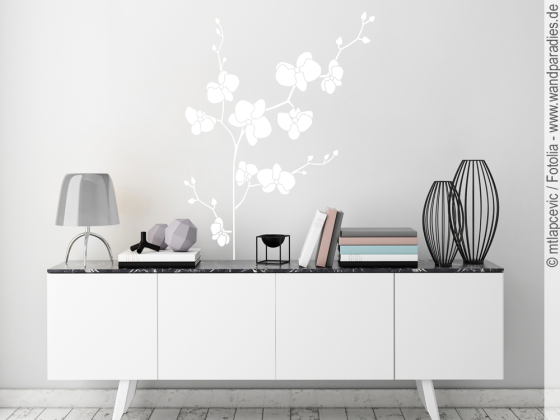 Preview: Aufkleber für die Wand mit Orchideenzweig