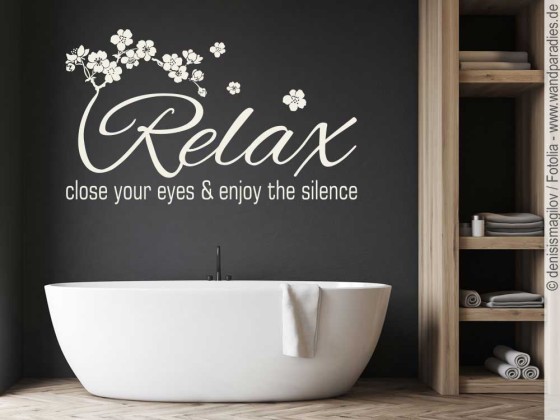 Preview: Konturgeschnittener Wandsticker mit Spruch fürs Bad