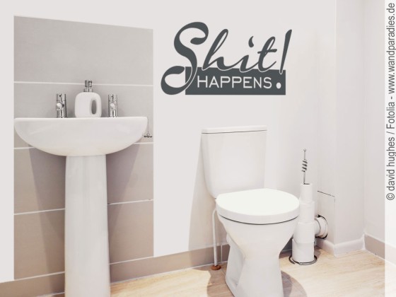 Preview: Wandtattoo Shit happens Preview: Aufkleber für die Badezimmerwand