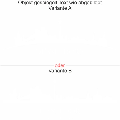 Skyline von Düsseldorf als Wandsticker - Ansicht Ausrichtung mit Farbauswahl und Variante