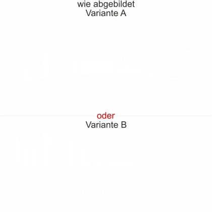 Die Skyline von Köln als Wandtattoo - Ansicht Ausrichtung mit Farbauswahl und Variante