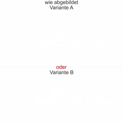 Die Skyline von Leipzig als Wandtattoo - Ansicht Ausrichtung mit Farbauswahl und Variante