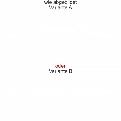 Die Skyline von Nürnberg als Wandtattoo - Ansicht Ausrichtung und Farbauswahl