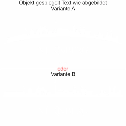 Die Nürnberger Skyline als Wandaufkleber - Ansicht Ausrichtung und Farbauswahl