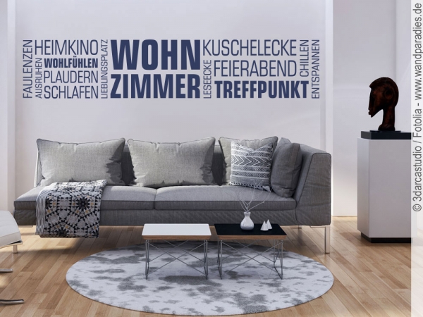 Preview: Wortwolke als Wohnzimmertattoo