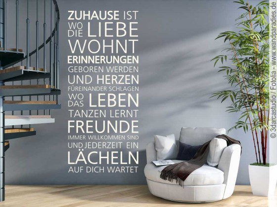 Preview: Wandtattoo Zuhause ist Preview: Wandtattoo Zuhause ist