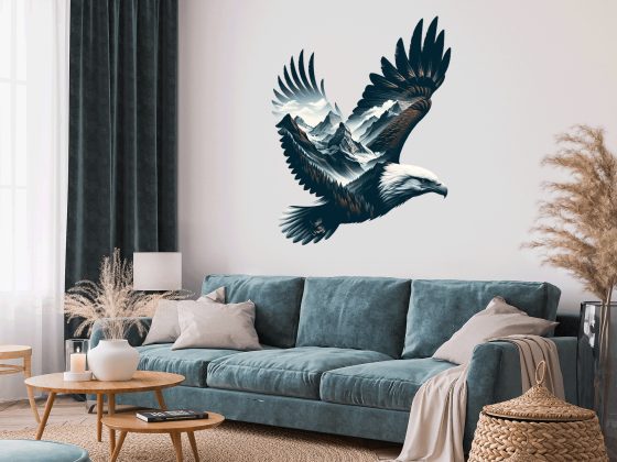 Preview: Wandtattoo Adler Umriss mit Berglandschaft Preview: Wandtattoo Adler Umriss mit Berglandschaft