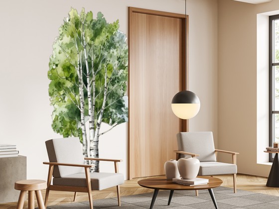 Preview: Wandtattoo Aquarell Birke Preview: Wandtattoo Aquarell Birke