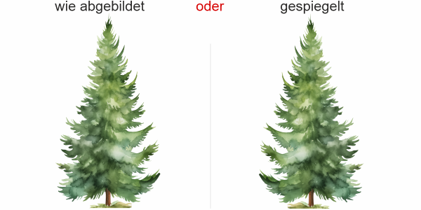 Preview: Wandtattoo Aquarell Tanne - Ansicht Ausrichtung