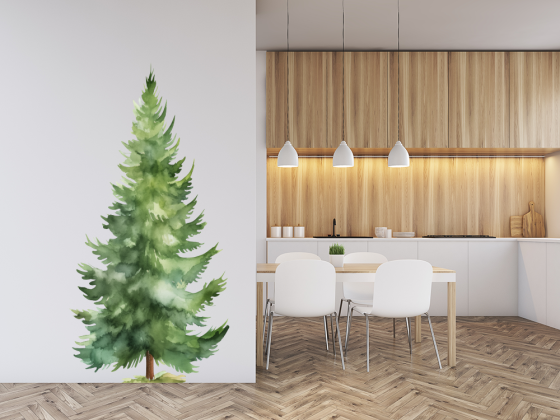 Preview: Wandtattoo Aquarell Tanne