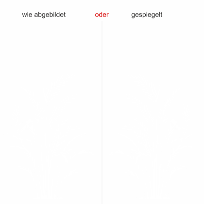 Preview: Wandtattoo Areca Palme Silhouette Preview: Wandtattoo Areca Palme Silhouette - Ausrichtung und Farbauswahl