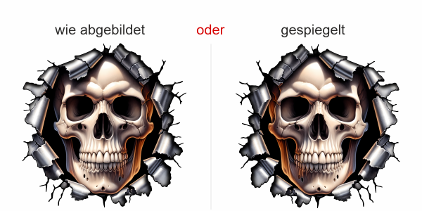 Preview: Wandtattoo Aufgerissene Wand mit Totenkopf Preview: Wandtattoo Aufgerissene Wand mit Totenkopf