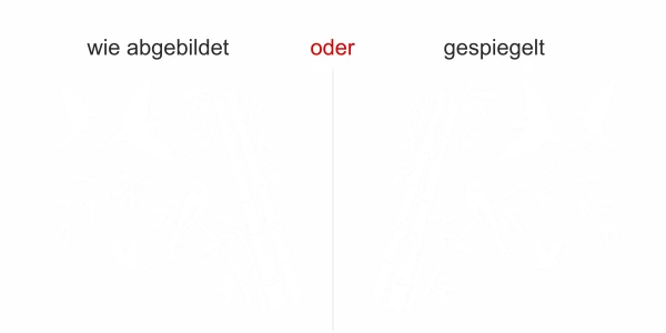 Wandtattoo Bambus mit Vögeln - Ausrichtung und Farbauswahl