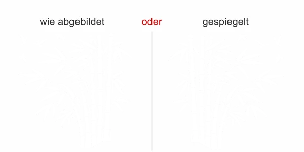 Wandtattoo Bambus und Vögel - Ausrichtung und Farbauswahl
