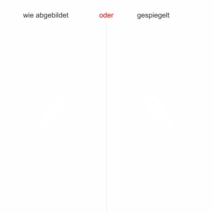 Wandtattoo Bambushalm mit Vogel - Ausrichtung und Farbauswahl